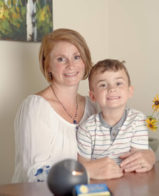 Brandi Nelson, CAMT, LMT with her son.